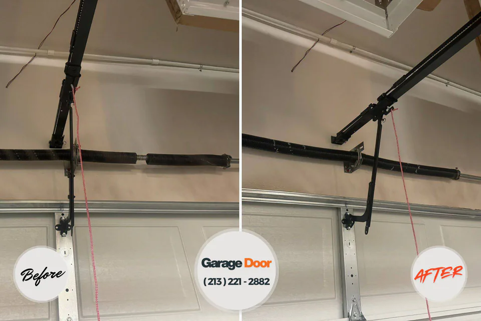 Before and after: garage door repair Central Islip, NY